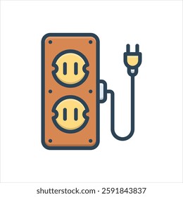 Vector colorful illustration icon for socket