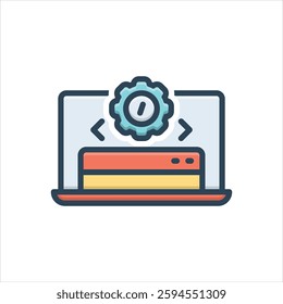 Vector colorful illustration icon for software