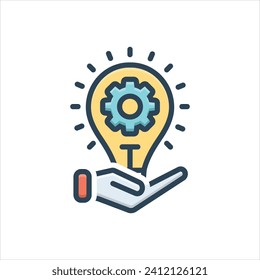 Vector colorful illustration icon for solution