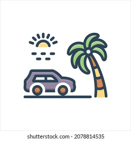 Icono de ilustración de color vectorial para algún lugar