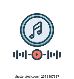 Vector colorful illustration icon for song