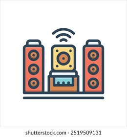 Vector colorful illustration icon for sound system