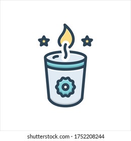 Vector colorful illustration icon for soy candle