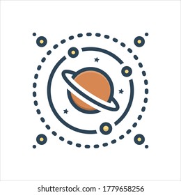 Vector colorful illustration icon for space