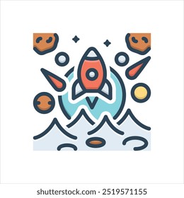 Vector colorful illustration icon for space exploration