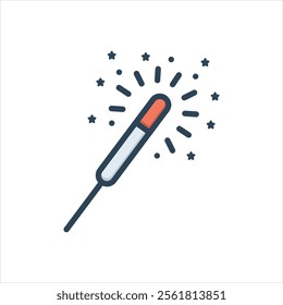 Vector colorful illustration icon for sparkler