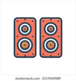 Vector colorful illustration icon for speaker