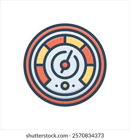 Vector colorful illustration icon for speedometer