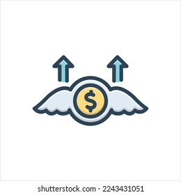 Vector colorful illustration icon for spend