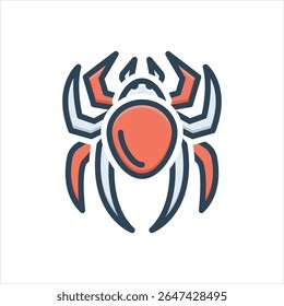 Vector colorful illustration icon for spider