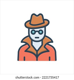 Vector colorful illustration icon for spies