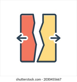 Vector colorful illustration icon for split