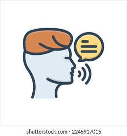 Vector colorful illustration icon for spoken