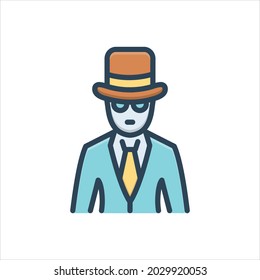 Vector colorful illustration icon for  spy