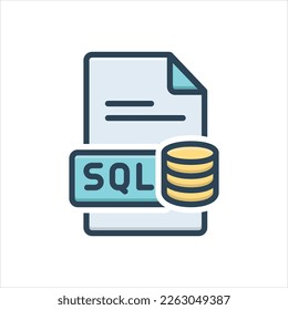 Vector colorful illustration icon for sql