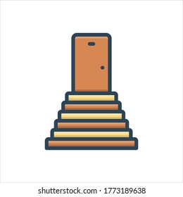 Vector colorful illustration icon for stairs