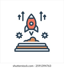 Vector colorful illustration icon for startup