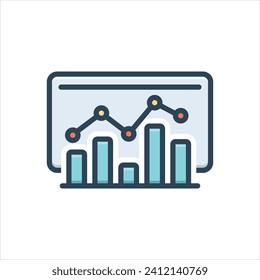 Vector colorful illustration icon for statistics