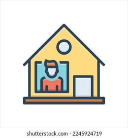 Vector colorful illustration icon for stayed
