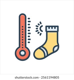 Vector colorful illustration icon for staying warm