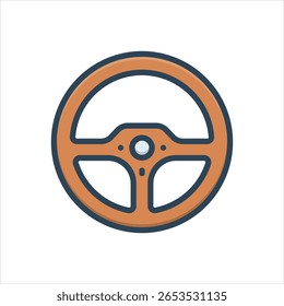 Ícone de ilustração colorido vetorial para volante