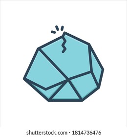 Icono de ilustración de color vectorial para piedra