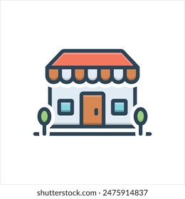 Vector colorful illustration icon for store