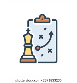 Icono de ilustración de color vectorial para la estrategia