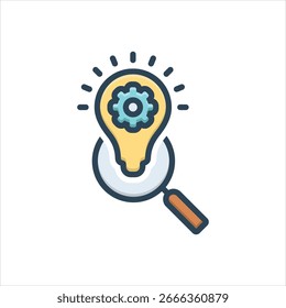 Icono colorido de la ilustración del Vector para el análisis de la estrategia