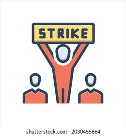 Vector colorful illustration icon for  strike