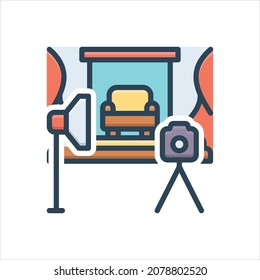 Vektorfarbiges Illustrationssymbol für Studios