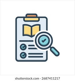 Vector colorful illustration icon for study protocol