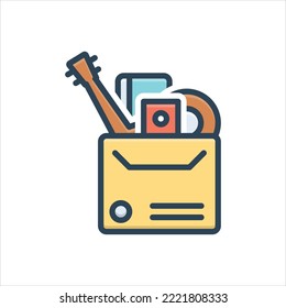 Icono de ilustración de color vectorial para material