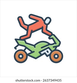 Vector colorful illustration icon for stunt