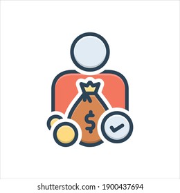 Vector colorful illustration icon for sufficient