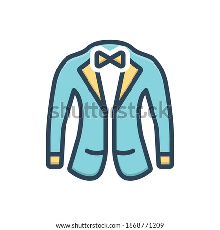 Vector colorful illustration icon for suit