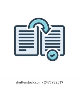 Vector colorful illustration icon for summarize