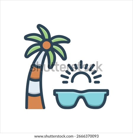 Vector colorful illustration icon for summer
