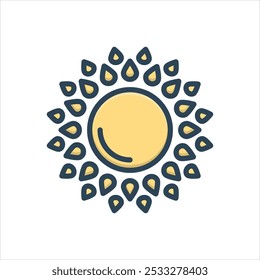 Vector colorful illustration icon for sun