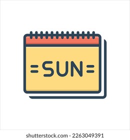 Vector colorful illustration icon for sunday