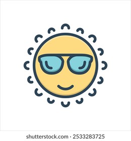 Vector colorful illustration icon for sunshine