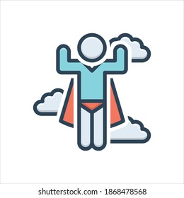 Vector colorful illustration icon for super