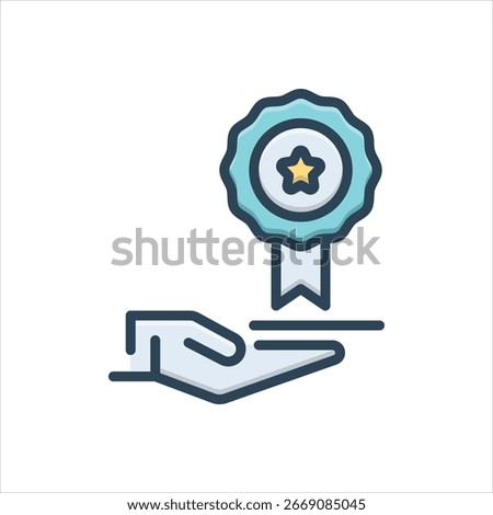 Vector colorful illustration icon for superior service