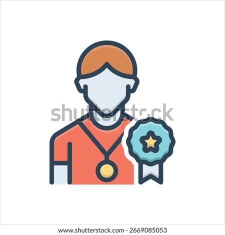 Vector colorful illustration icon for superior achievement