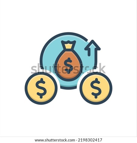 Vector colorful illustration icon for surplus