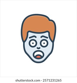 Vector colorful illustration icon for surprised