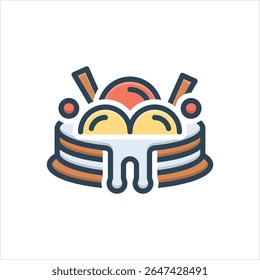 Vector colorful illustration icon for sweets