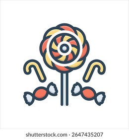 Vector colorido icono de ilustración para dulces