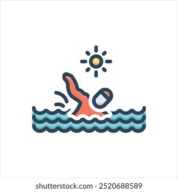 Vector colorful illustration icon for swim
