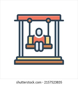 Vector colorful illustration icon for swing